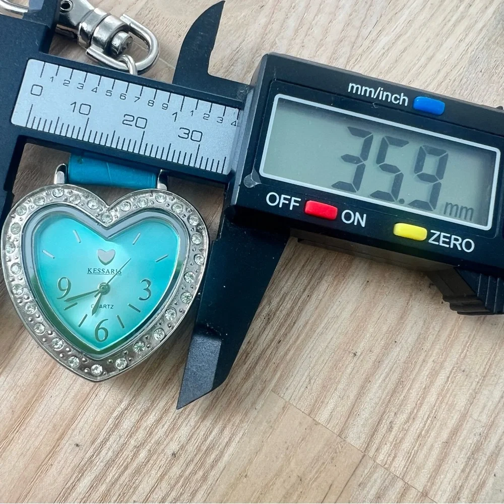 Kessaris blue heart bag charm keychain watch NEW BATTERY